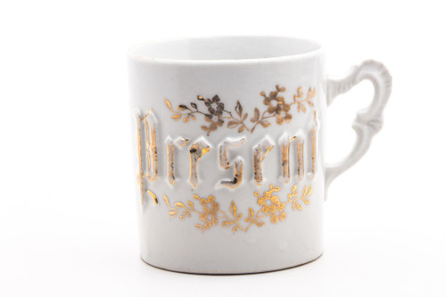 Vintage Hand Painted "Present" Shaving Mug