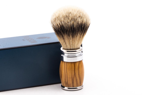 Plisson 1808 | Olive Wood & High Mountain White Badger Shaving Brush