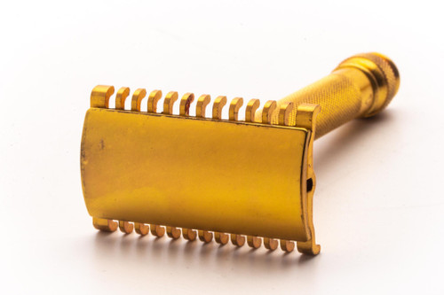 1930's Gillette Gold NEW Long Comb Ball End Double Edge Razor | Original Condition
