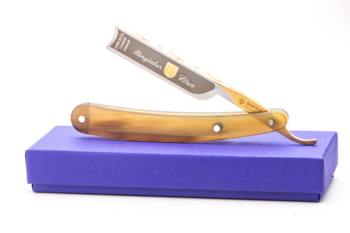 5/8" Dovo 3 Bergischer Lowe Straight Razor | Horn Scales
