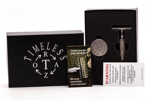 Timeless Razor | Stainless Steel SLIM Set .5mm Smooth Cap & Stand