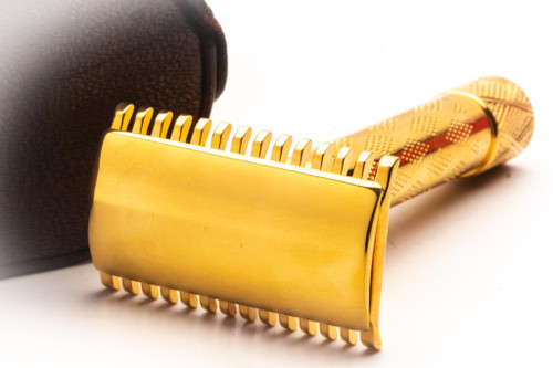 1922 Gillette New Improved Tuckaway Traveler Safety Razor Set | 24k Gold Revamp