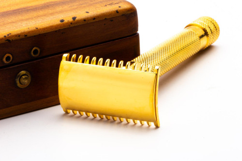 1920 Gillette Big Fellow Double Edge Safety Razor Set | 24K Gold Revamp