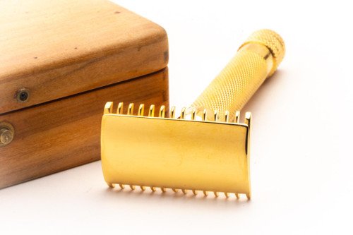 1921 Gillette Big Fellow Double Edge Safety Razor Set | 24K Gold Revamp
