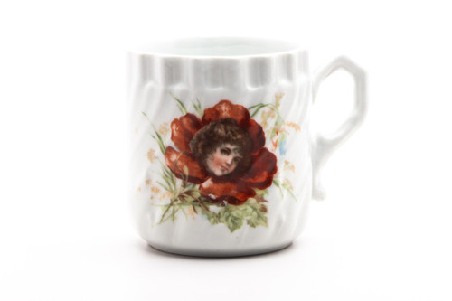 Vintage Hand Painted Rose & Angel Shaving Mug