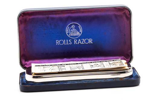 1940's Rolls Razor "The Whetter" Safety Razor in Blue Leather Case | Original Condition