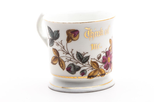 Vintage Hand Painted "Think Of Me" Shaving Mug