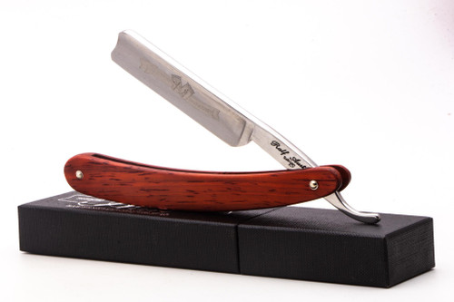 5/8" Ralf Aust Spanish Tip Straight Razor | Red Wood Scales