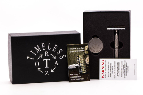 Timeless Razor | Titanium Scalloped .95mm Baseplate With Spiral Handle