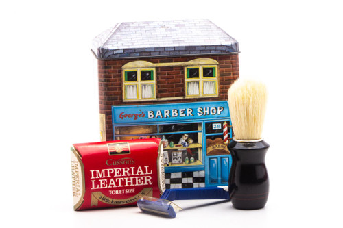 George's Barber Shop Shaving Set Tin