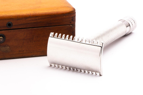 1921 Gillette Big Fellow Double Edge Safety Razor Set | Rhodium Revamp