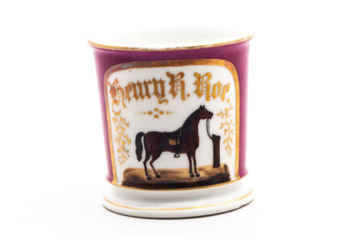 Vintage Hand Painted Henry H Roe Horse Shaving Mug