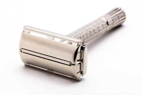 1956 B4 Gillette TTO Flare Tip Double Edge Safety Razor | Factory Nickel Revamp