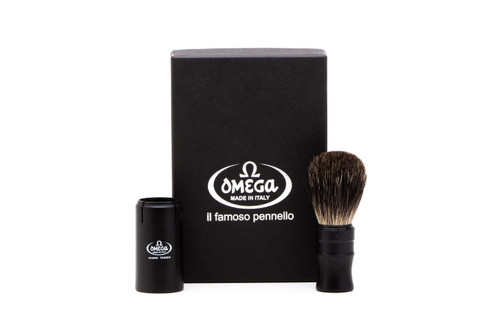 Omega | 614 Black Travel Badger Shaving Brush
