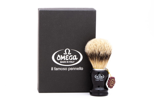 Omega | 618 Super Badger Shaving Brush - Black