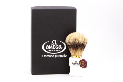 Omega | 641 White Super Silvertip Badger Shaving Brush 