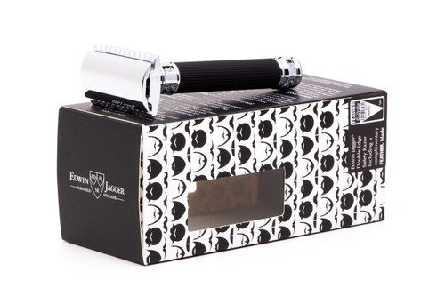 Edwin Jagger DE86RC-14BL Black Rubber Coated Handle Chrome Plated Safety Razor #4