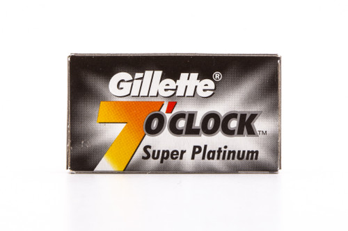 Gillette 7 O'clock Black Super Platinum Double Edge (DE) Razor Blades