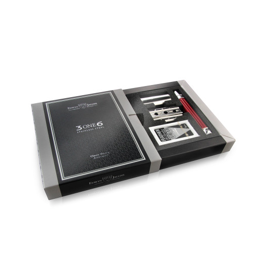 Edwin Jagger 3ONE6 Stainless Steel Safety Razor - Red